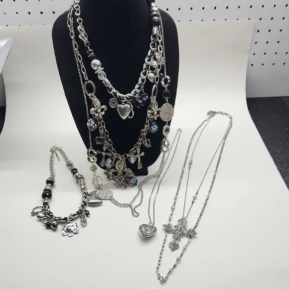 Silver-tone Themed Necklace Bundle - Picture 1 of 11